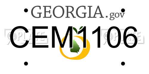 CEM1106 Georgia License Plate
