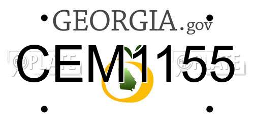 CEM1155 Georgia License Plate