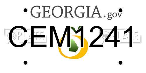 CEM1241 Georgia License Plate