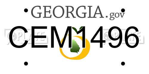 CEM1496 Georgia License Plate