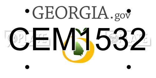 CEM1532 Georgia License Plate