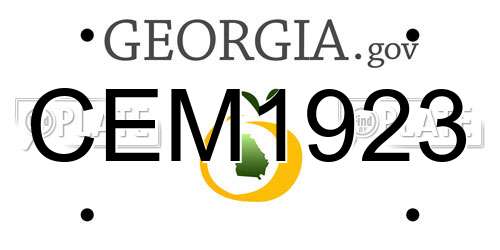 CEM1923 Georgia License Plate