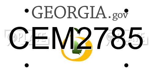CEM2785 Georgia License Plate