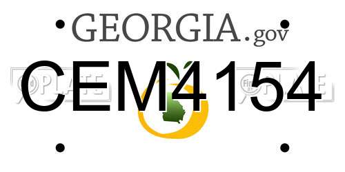 CEM4154 Georgia License Plate