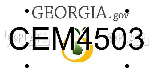 CEM4503 Georgia License Plate