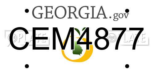 CEM4877 Georgia License Plate