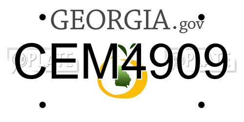 CEM4909 Georgia License Plate