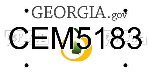 CEM5183 Georgia License Plate