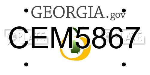 CEM5867 Georgia License Plate