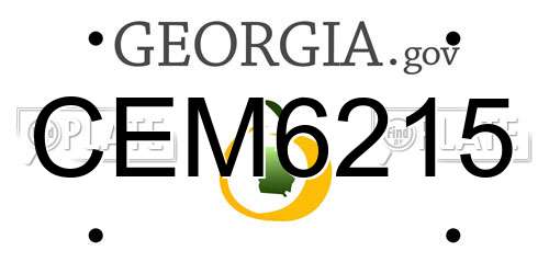 CEM6215 Georgia License Plate
