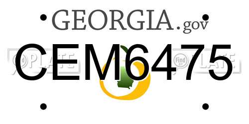 CEM6475 Georgia License Plate