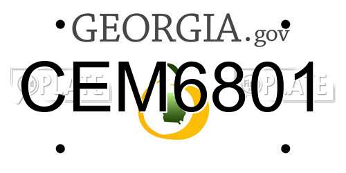 CEM6801 Georgia License Plate