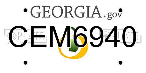 CEM6940 Georgia License Plate