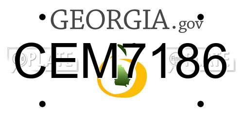CEM7186 Georgia License Plate