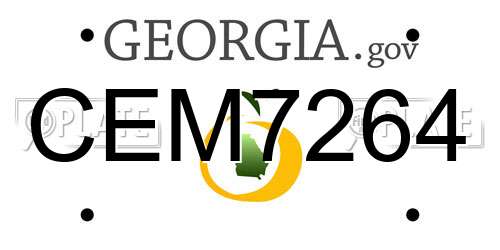 CEM7264 Georgia License Plate