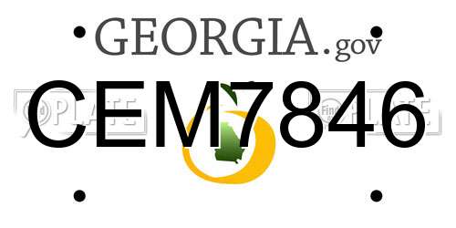 CEM7846 Georgia License Plate
