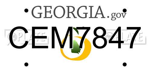 CEM7847 Georgia License Plate