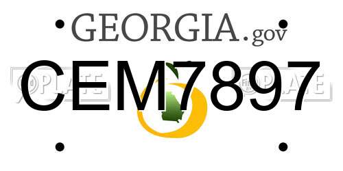 CEM7897 Georgia License Plate