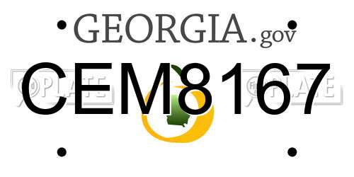 CEM8167 Georgia License Plate