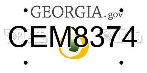 CEM8374 Georgia License Plate