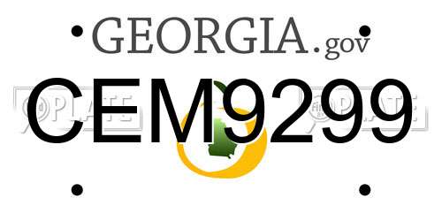 CEM9299 Georgia License Plate