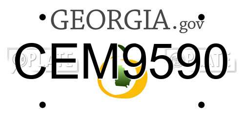 CEM9590 Georgia License Plate