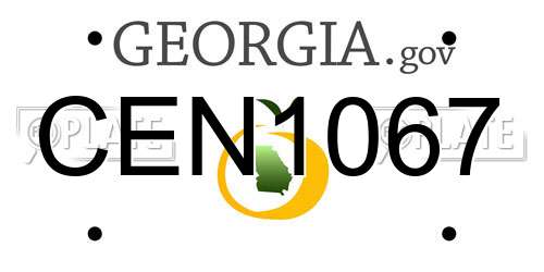 CEN1067 Georgia License Plate
