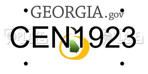 CEN1923 Georgia License Plate