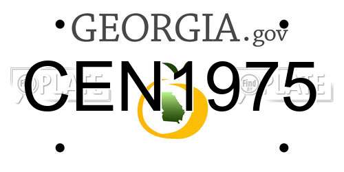 CEN1975 Georgia License Plate