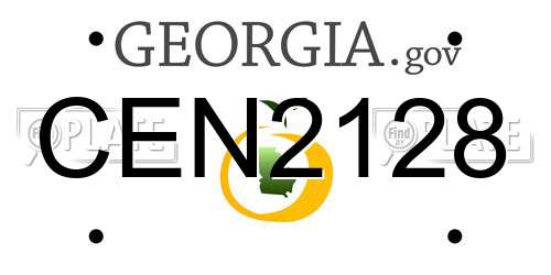 CEN2128 Georgia License Plate