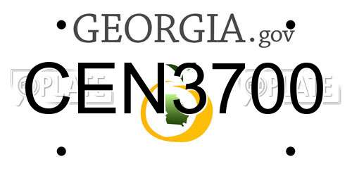 CEN3700 Georgia License Plate