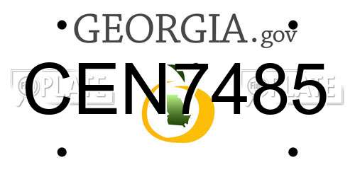CEN7485 Georgia License Plate