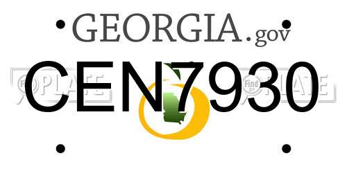 CEN7930 Georgia License Plate