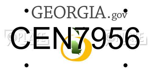 CEN7956 Georgia License Plate