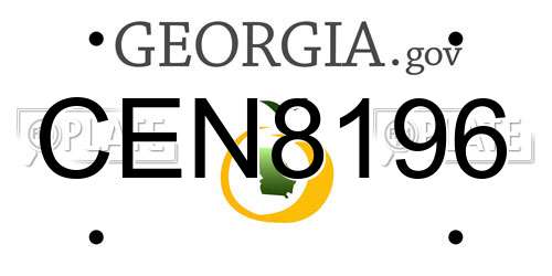 CEN8196 Georgia License Plate