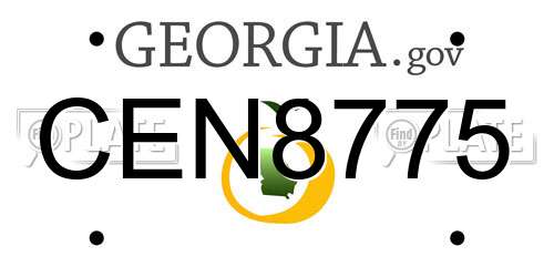 CEN8775 Georgia License Plate