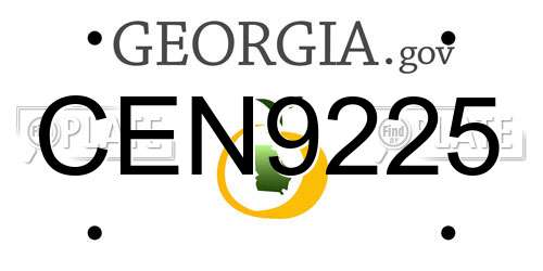 CEN9225 Georgia License Plate
