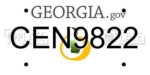 CEN9822 Georgia License Plate