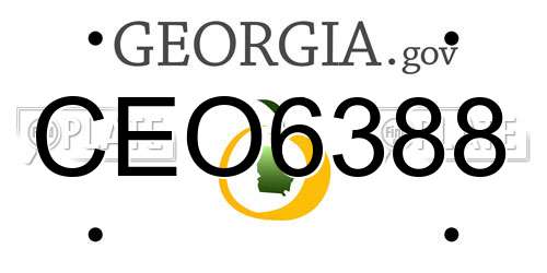 CEO6388 Georgia License Plate