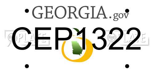 CEP1322 Georgia License Plate