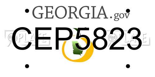 CEP5823 Georgia License Plate