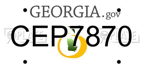 CEP7870 Georgia License Plate