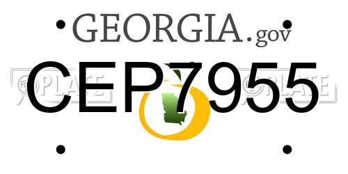 CEP7955 Georgia License Plate