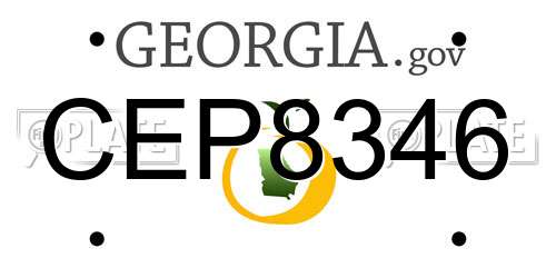 CEP8346 Georgia License Plate