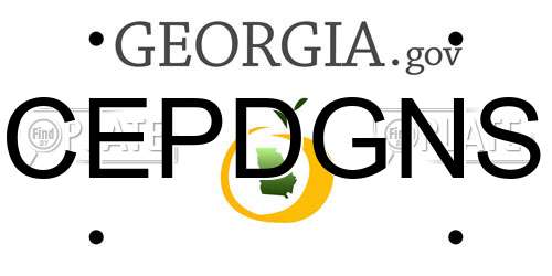 CEPDGNS Georgia License Plate