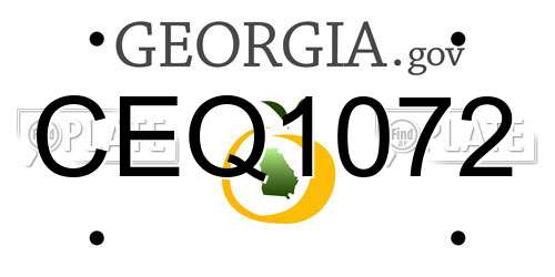 CEQ1072 Georgia License Plate