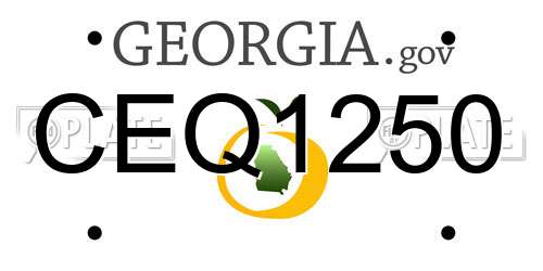 CEQ1250 Georgia License Plate