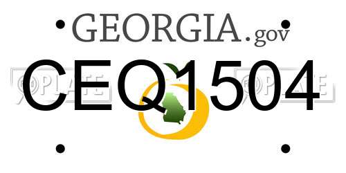 CEQ1504 Georgia License Plate