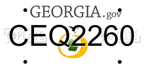 CEQ2260 Georgia License Plate