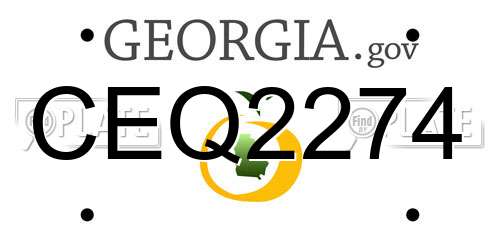 CEQ2274 Georgia License Plate